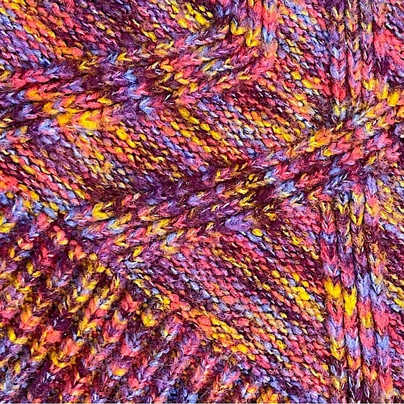 a.n.a. size 1X Rainbow colored stretchy vneck sweater, Stitched design, like new - Picture 8 of 14